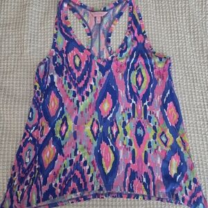 Lilly Pulitzer Pink, Blue & Lime Ikat Racerback Tank